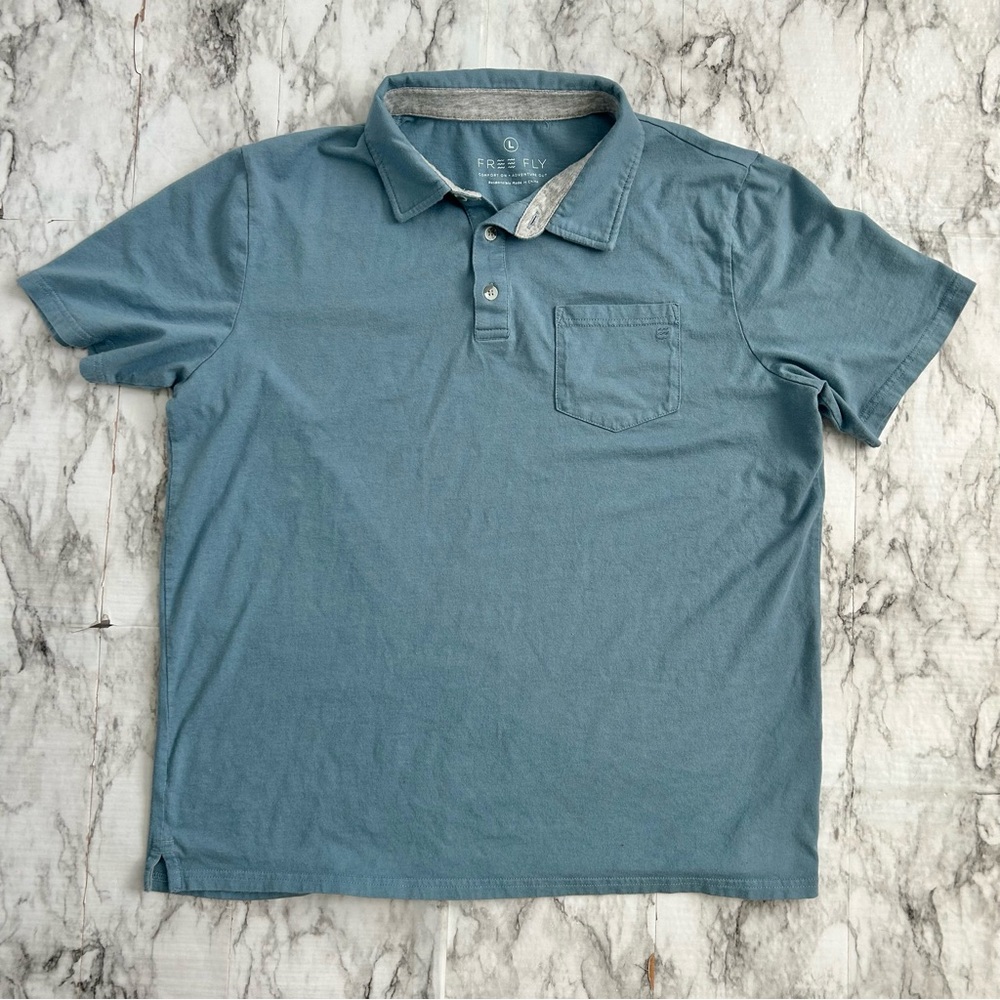 Free Fly Apparel | men’s size large pocket polo cotton bamboo blend